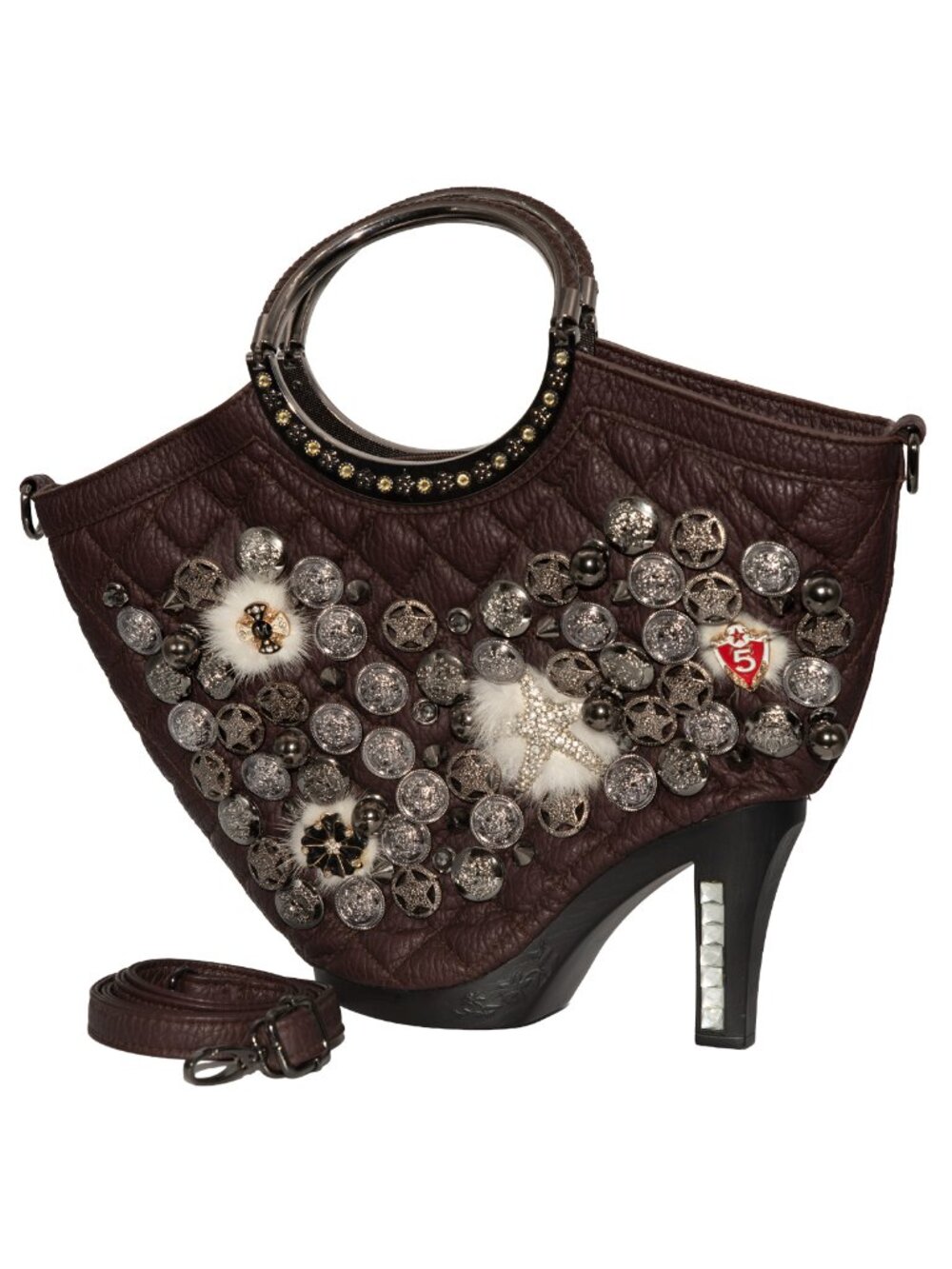 FASHIONISTAS! THE PIECE DE RESISTANCE VENETO HIGH HEEL SHOE PURSE RAZZLE DAZZLE